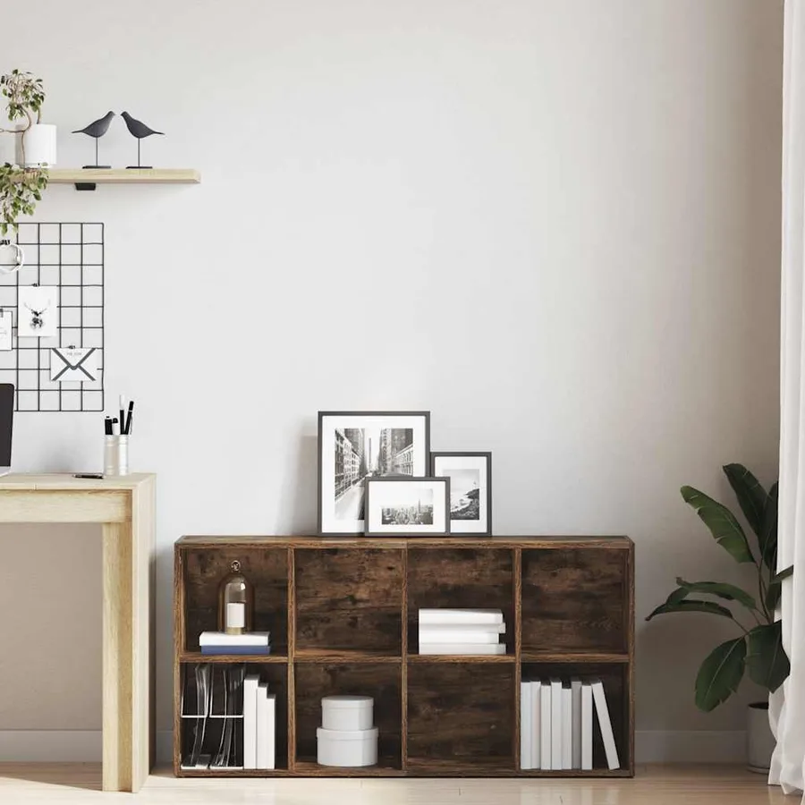 Bibliothèque/Buffet Chêne fumé 66x30x130 cm Bois d'ingénierie - 3