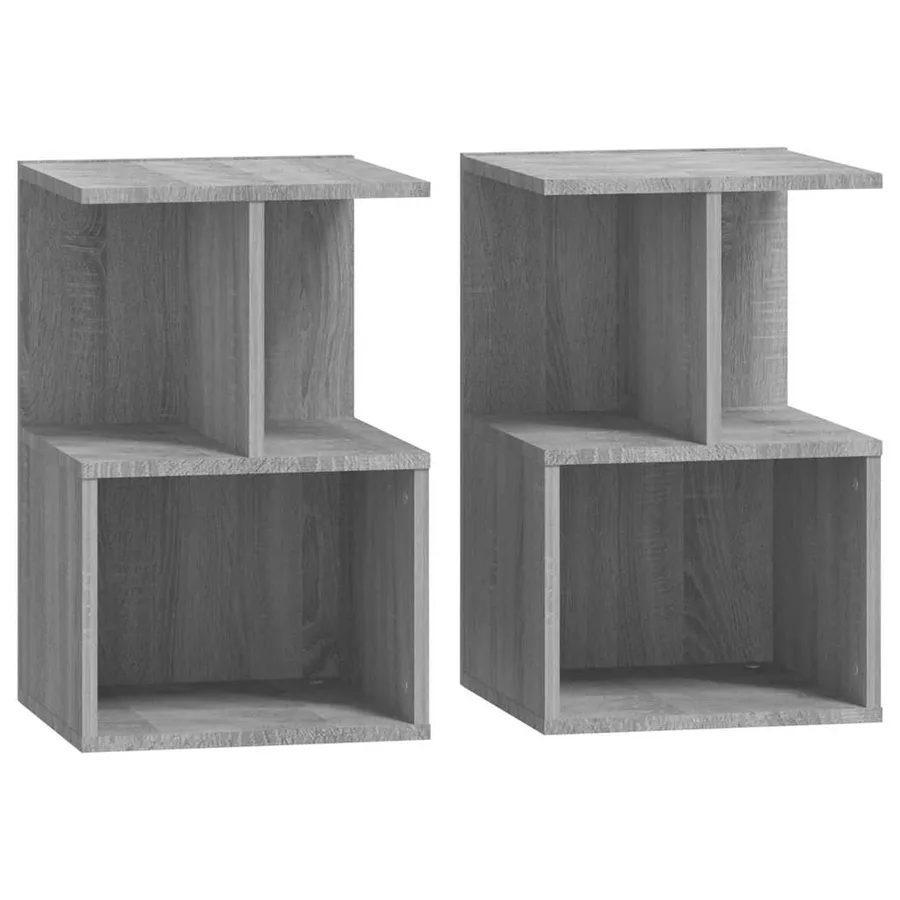 Tables de chevet 2 pcs Sonoma gris 35x35x55 cm Bois ingénierie - 2