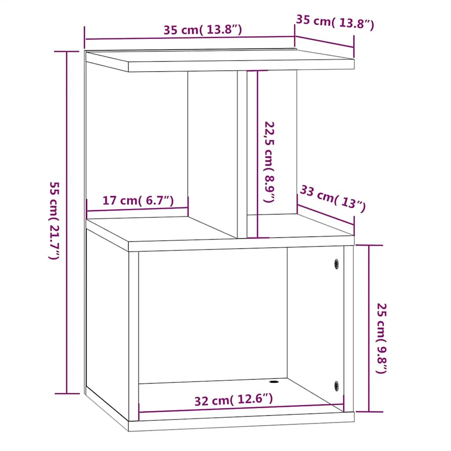 Tables de chevet 2 pcs Sonoma gris 35x35x55 cm Bois ingénierie - 8