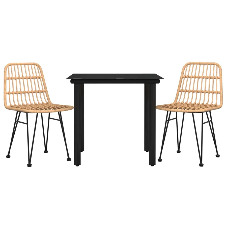 Ensemble à manger de jardin 3 pcs Résine tressée - 3