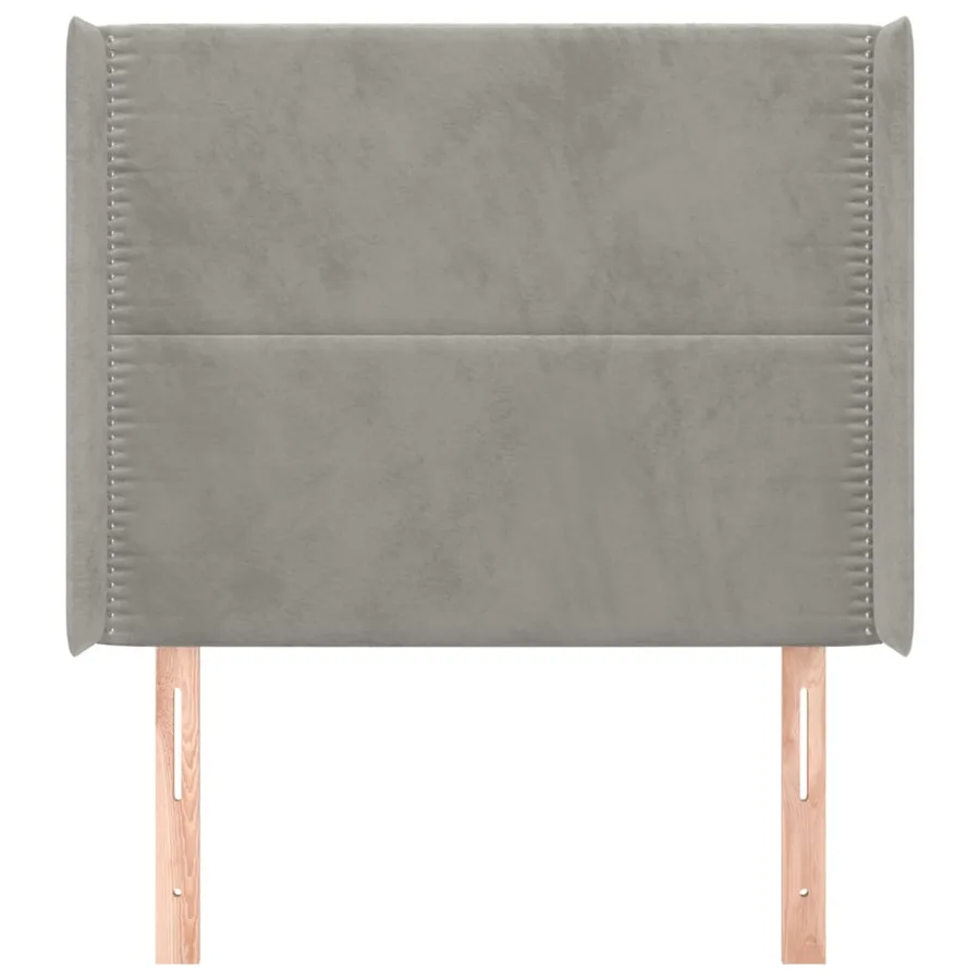 Tête de lit avec oreilles Gris clair 103x16x118/128 cm Velours - 3