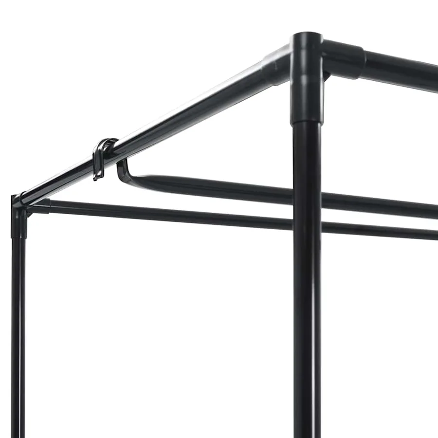 Garde-robe Noir 75x50x160 cm - 6