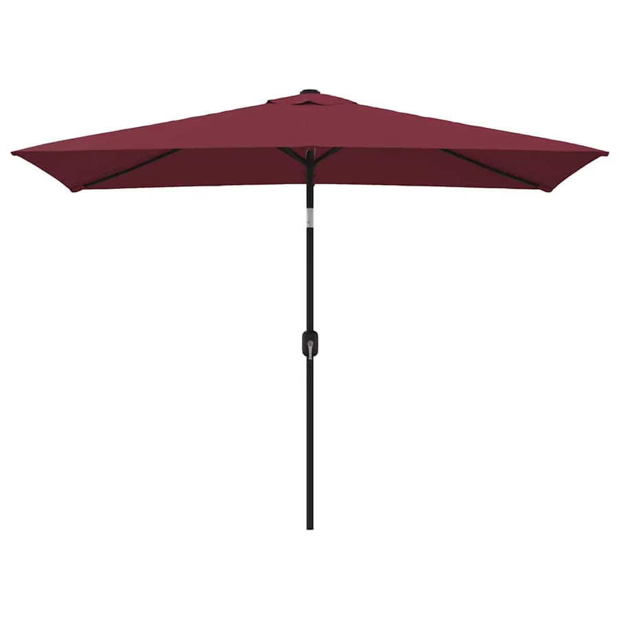 Parasol d'extérieur avec mât en métal 300x200 cm rouge bordeaux - 2
