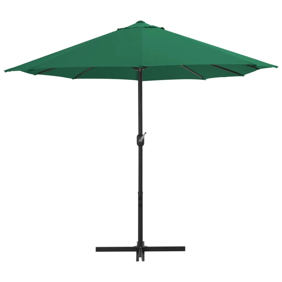 Parasol d'extérieur et mât en aluminium 460x270 cm vert - 3