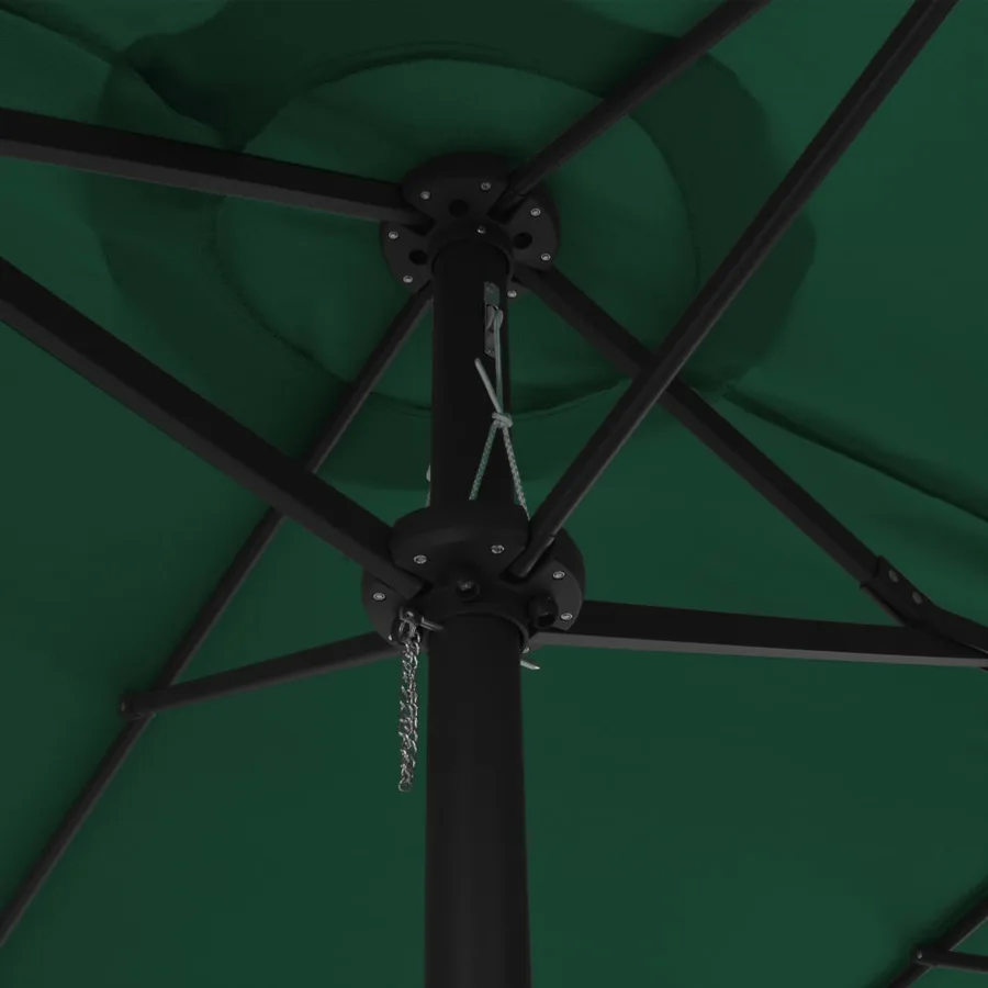 Parasol d'extérieur et mât en aluminium 460x270 cm vert - 6