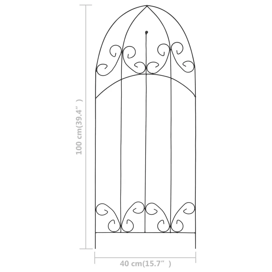 Supports pour plantes grimpantes 3 pcs Noir 40x100 cm Fer - 5