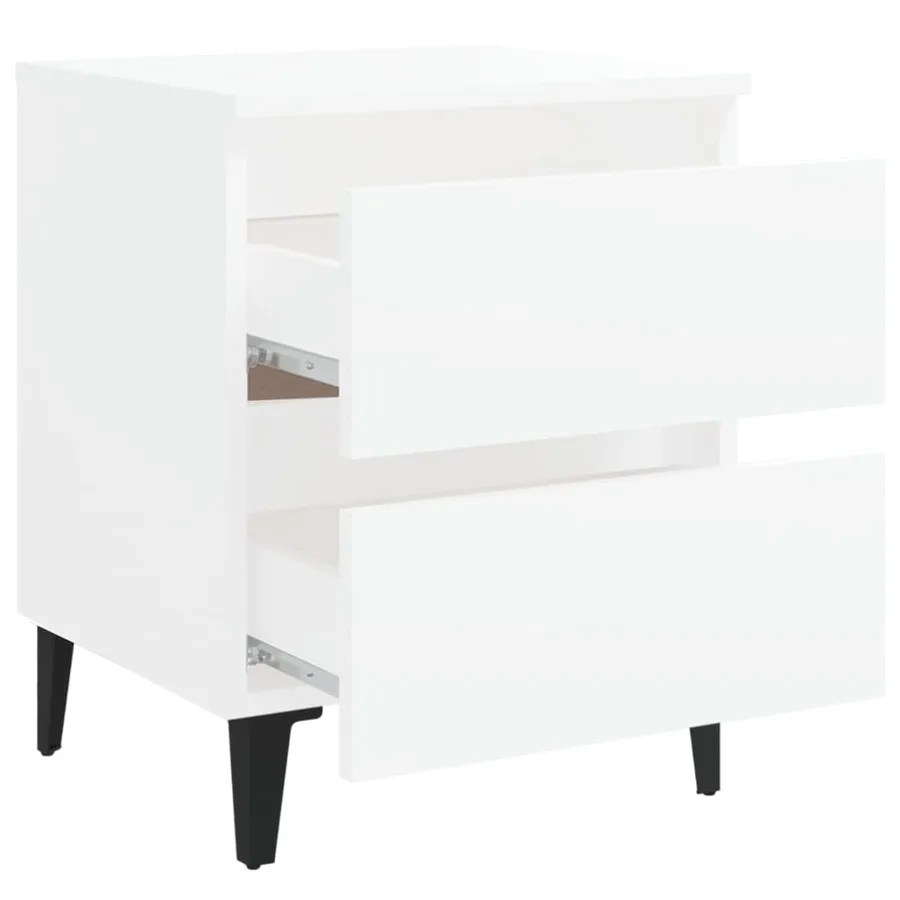 Table de chevet blanc 40x35x50 cm bois d’ingénierie - 5
