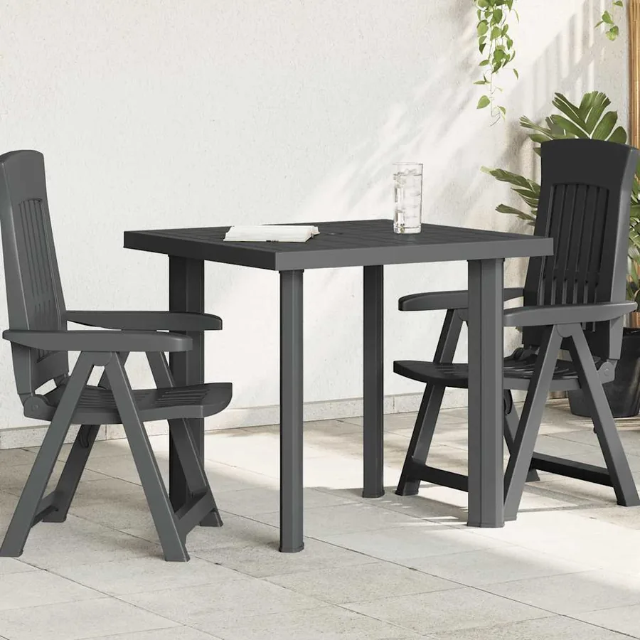 Table de jardin Anthracite 80x75x72 cm Plastique