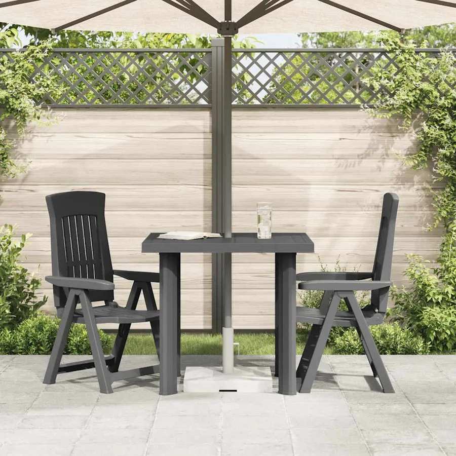 Table de jardin Anthracite 80x75x72 cm Plastique - 3