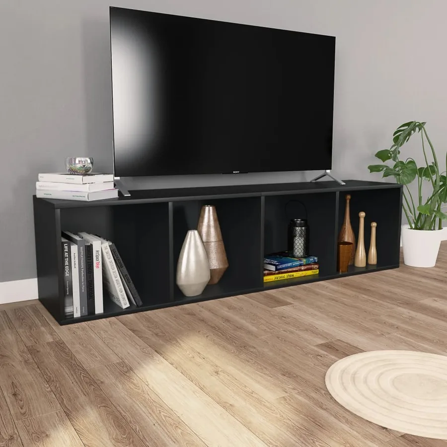 Bibliothèque/Meuble TV Blanc 36x30x143 cm Bois d'ingénierie - 6
