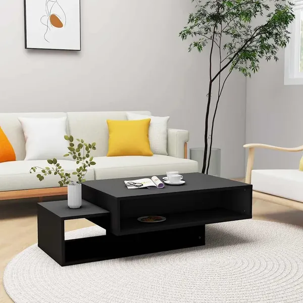 Table basse Noir 105x55x32 cm Bois d’ingénierie