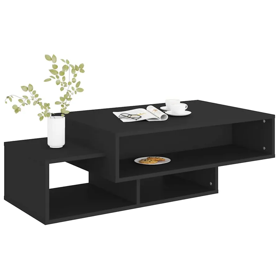 Table basse Noir 105x55x32 cm Bois d’ingénierie - 4