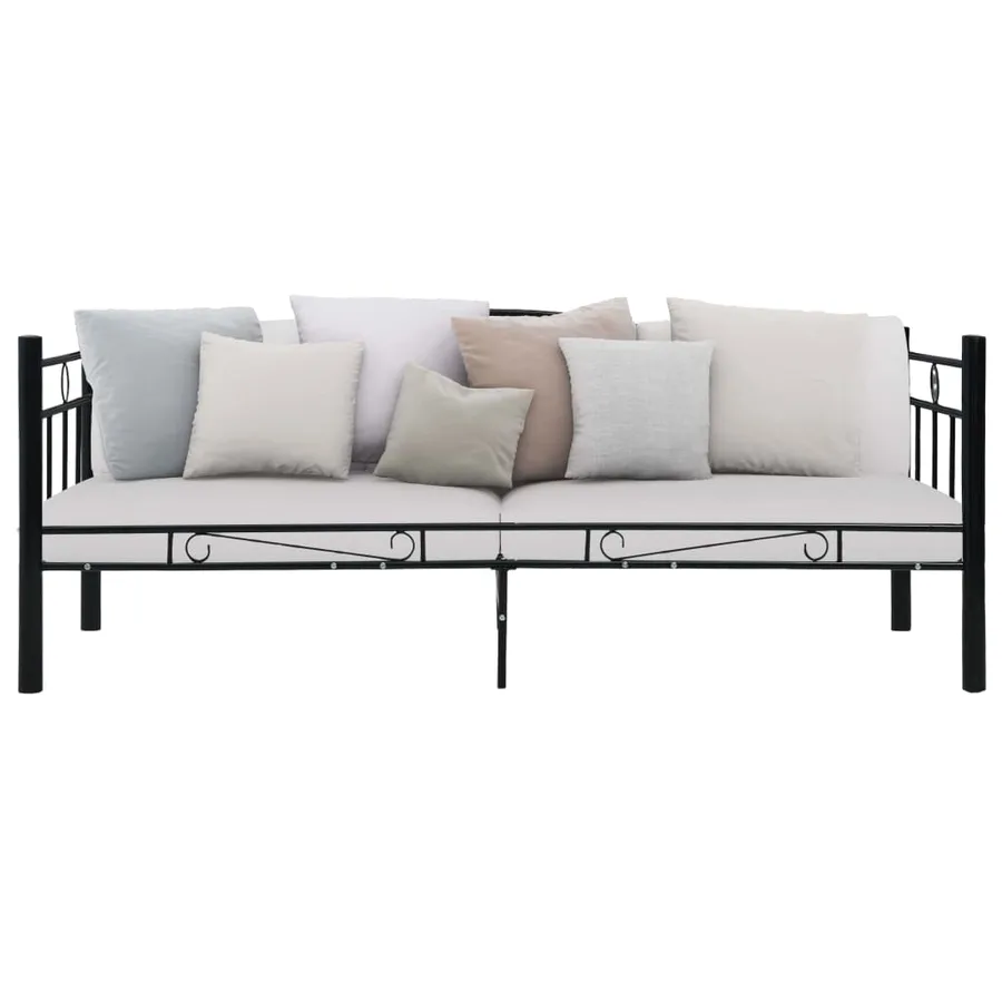 Cadre de lit de repos sans matelas Noir Métal 90x200cm - 2
