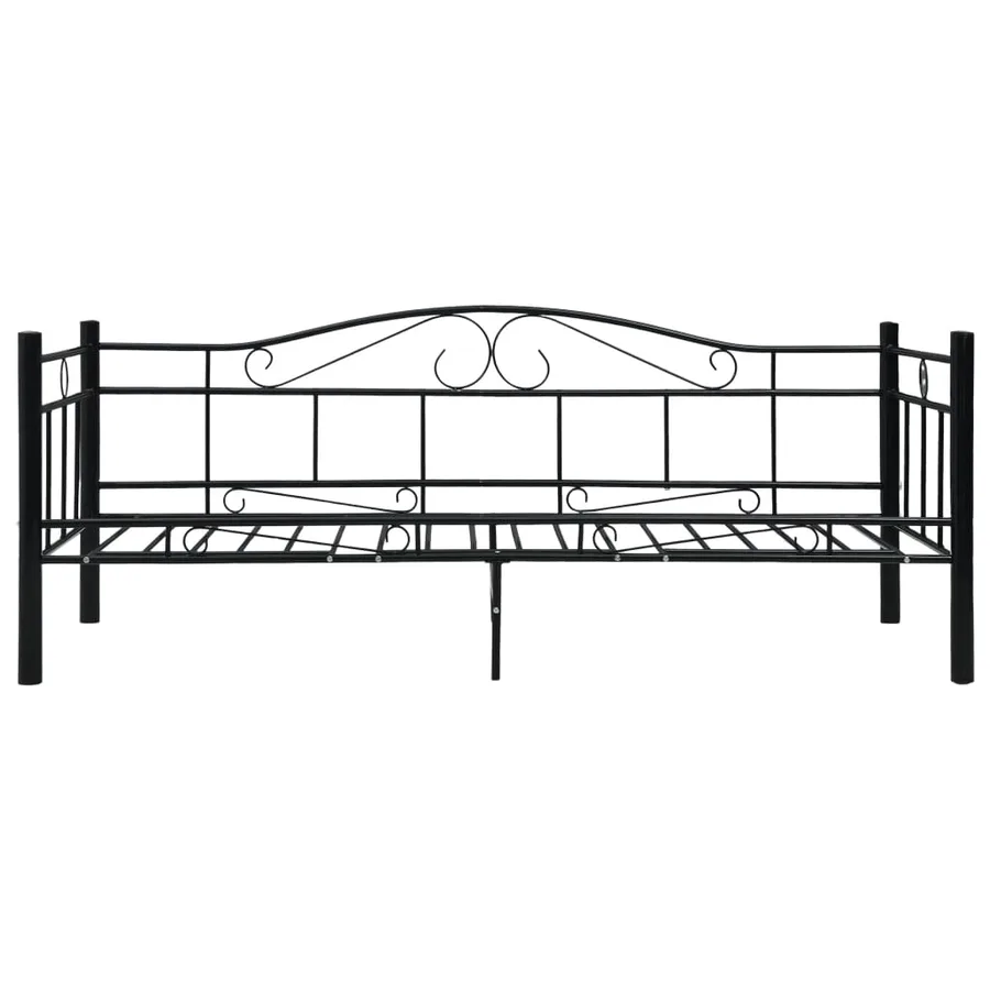 Cadre de lit de repos sans matelas Noir Métal 90x200cm - 4