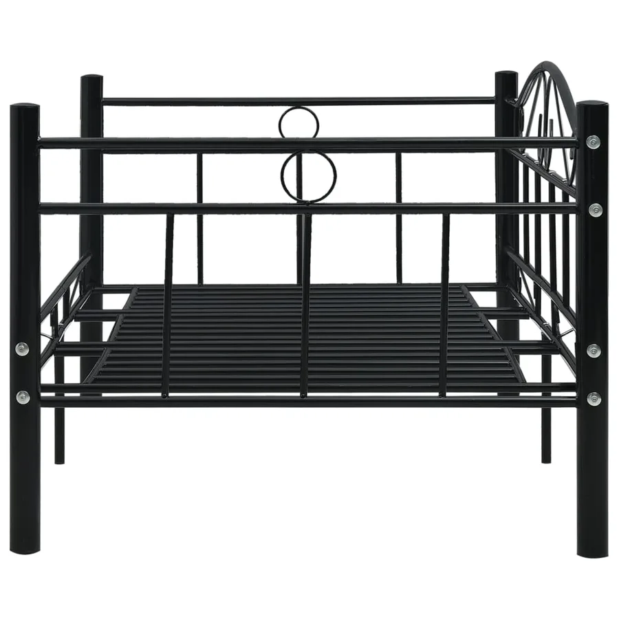 Cadre de lit de repos sans matelas Noir Métal 90x200cm - 5