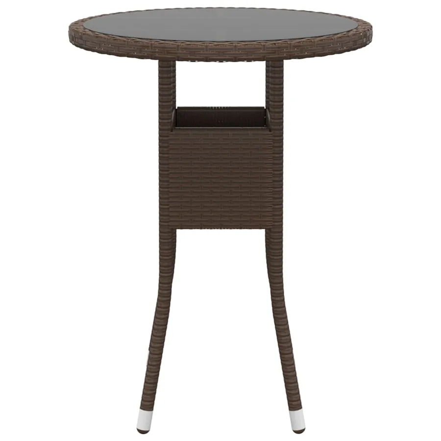 Ensemble à manger de jardin 3pcs Résine tressée Marron - 4