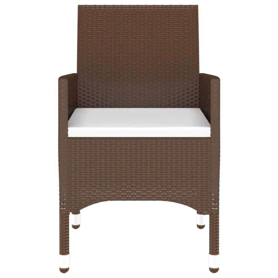 Ensemble à manger de jardin 3pcs Résine tressée Marron - 6
