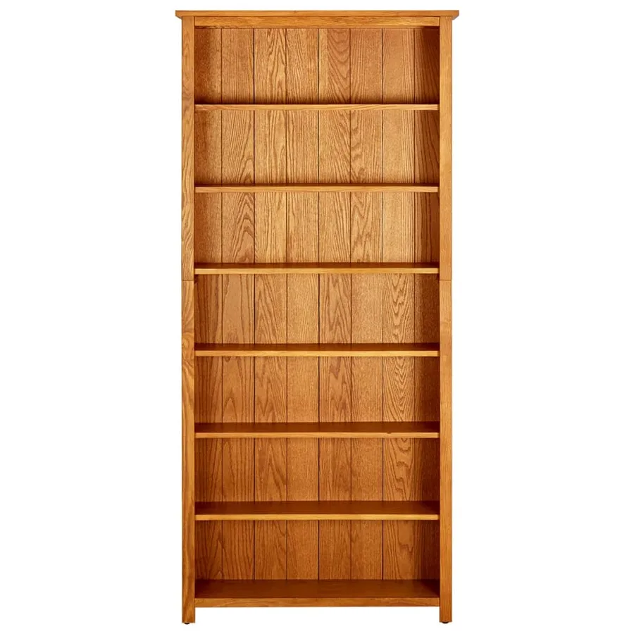 Bibliothèque à 7 niveaux 90x22,5x200 cm Bois de chêne massif - 2