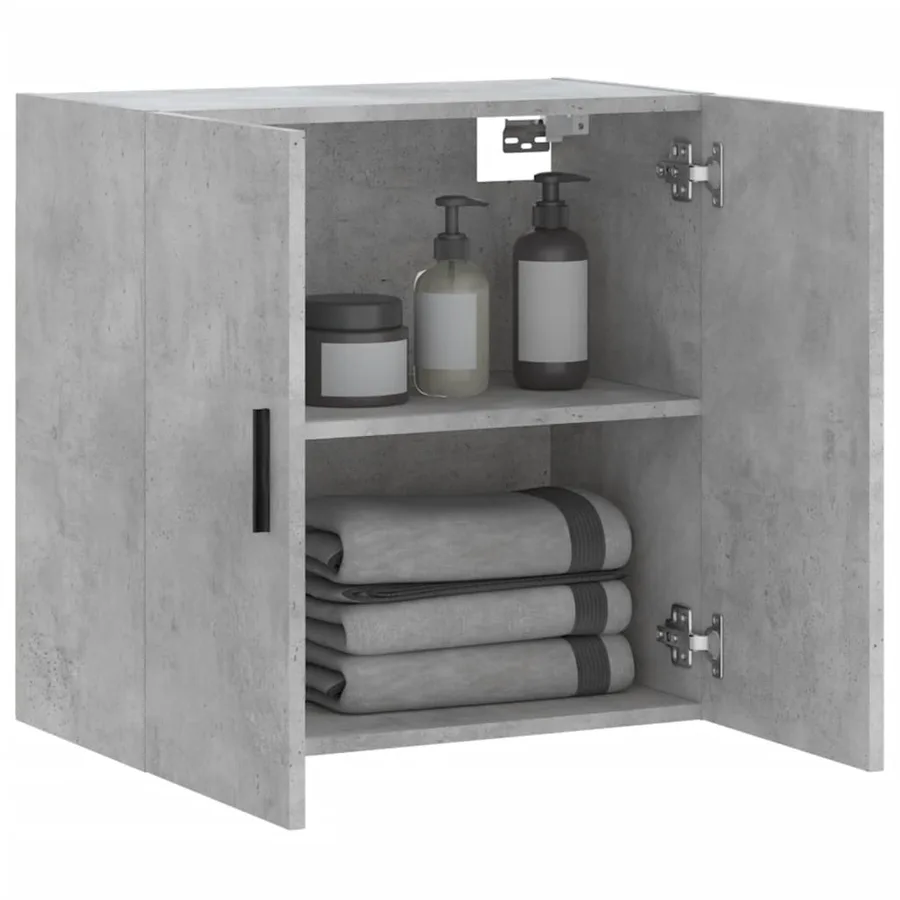 Armoire murale gris béton 60x31x60 cm bois d'ingénierie - 4