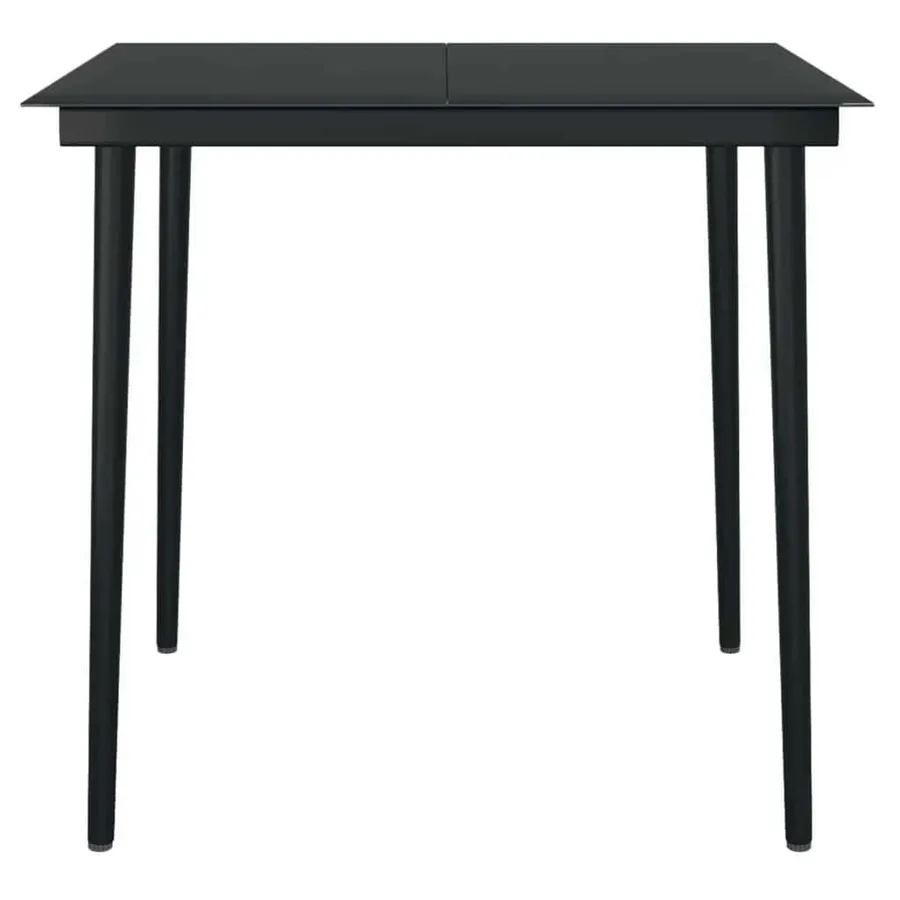 Ensemble à manger de jardin 5 pcs Noir - 11
