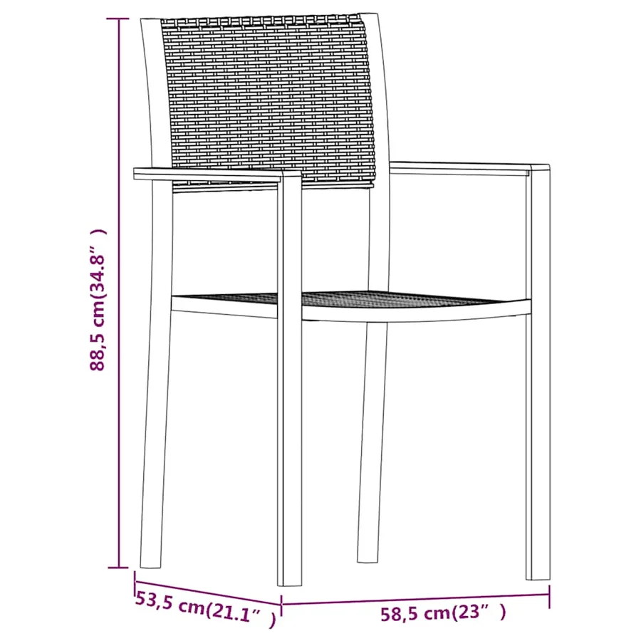 Ensemble à manger de jardin 5 pcs Noir - 13
