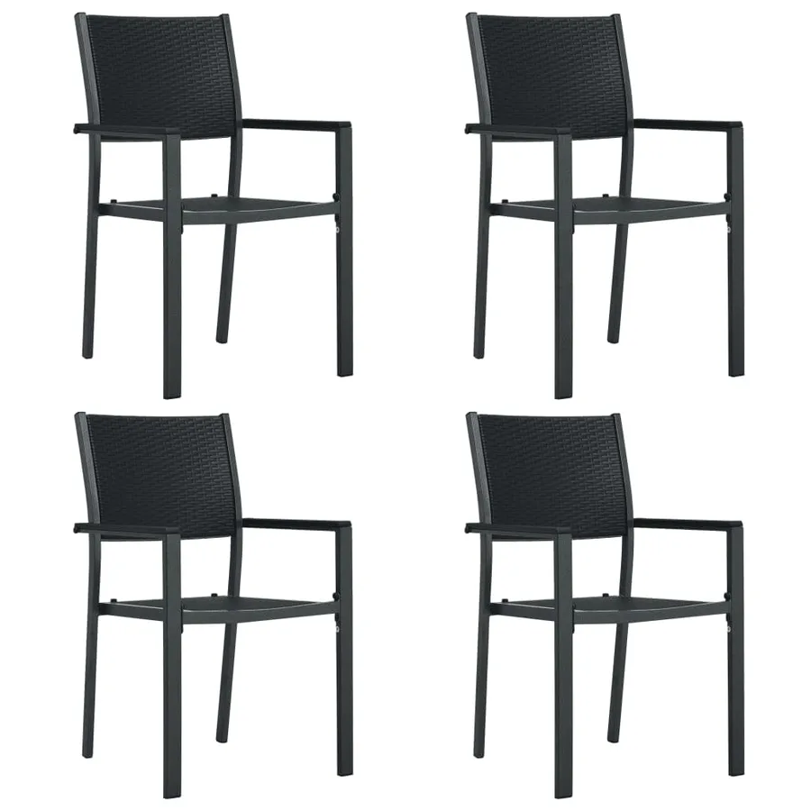 Ensemble à manger de jardin 5 pcs Noir - 3