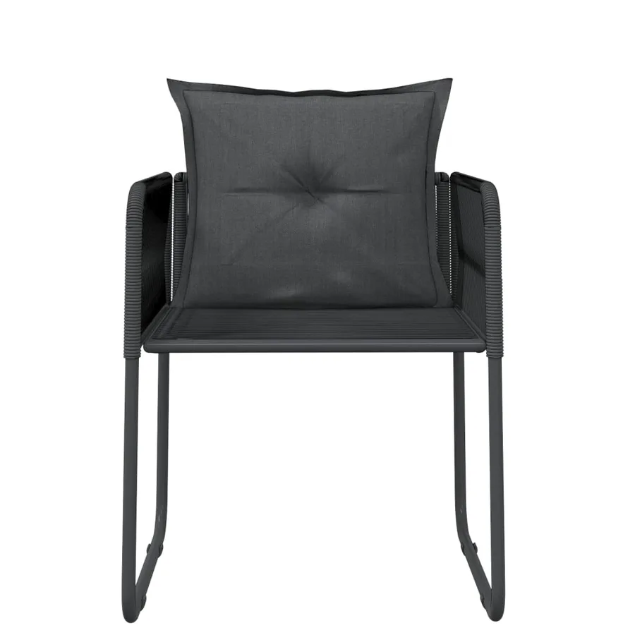 Ensemble à manger de jardin 3 pcs Noir - 6