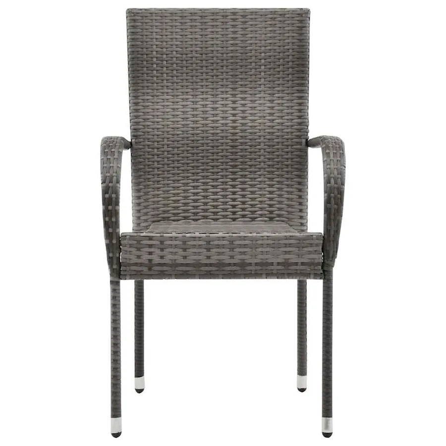 Chaises empilables d'extérieur lot de 4 Gris Résine tressée - 4