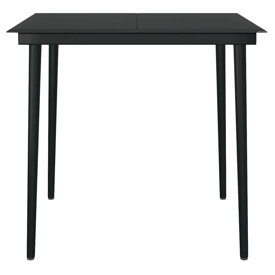 Ensemble à manger de jardin 3 pcs Noir - 6