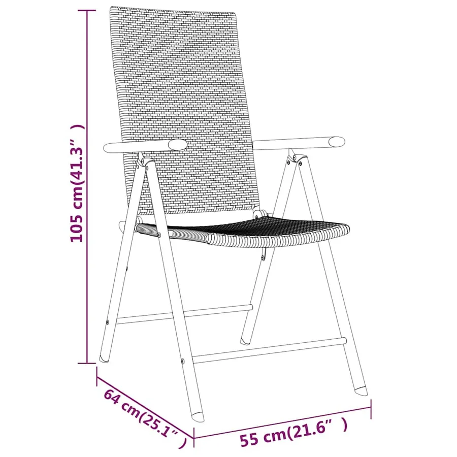 Ensemble à manger de jardin 3 pcs Noir - 7