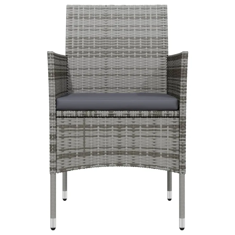 Ensemble à manger de jardin et coussins 5pcs Gris/noir - 4