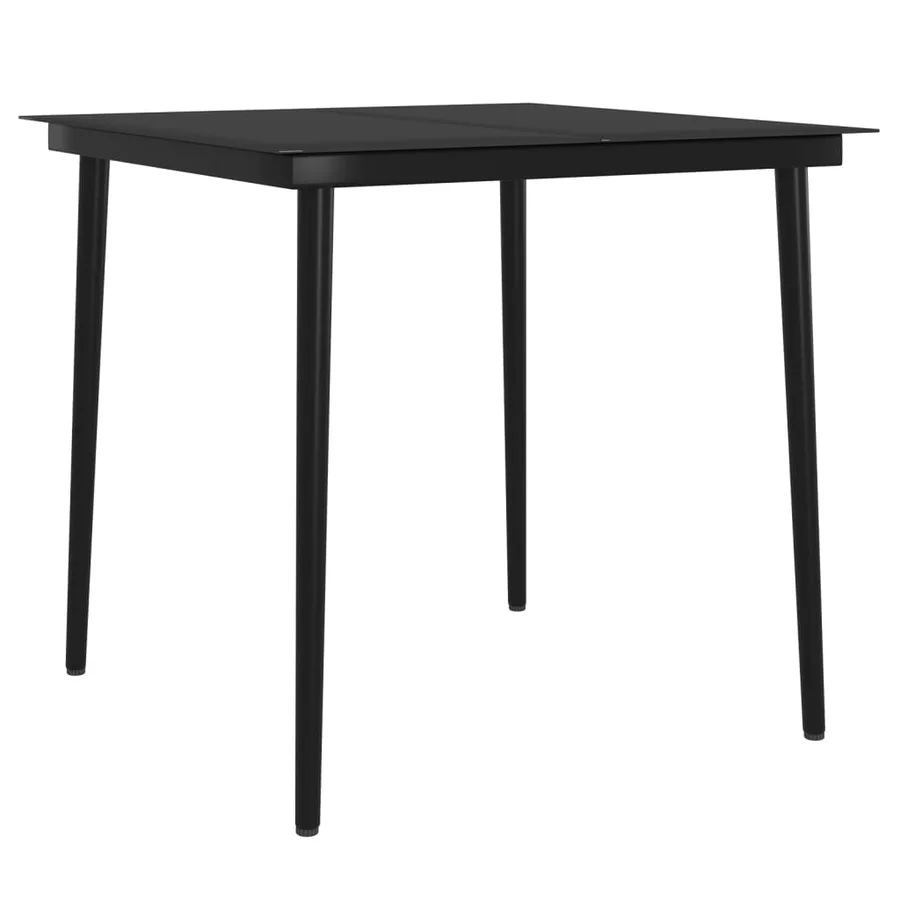 Ensemble à manger de jardin et coussins 5pcs Gris/noir - 5