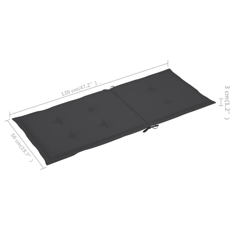 Chaises de jardin lot de 6 avec coussins anthracite Bois teck - 11