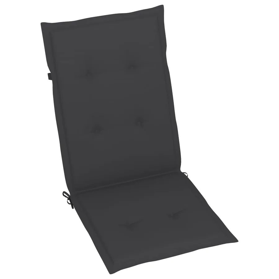 Chaises de jardin lot de 6 avec coussins anthracite Bois teck - 7