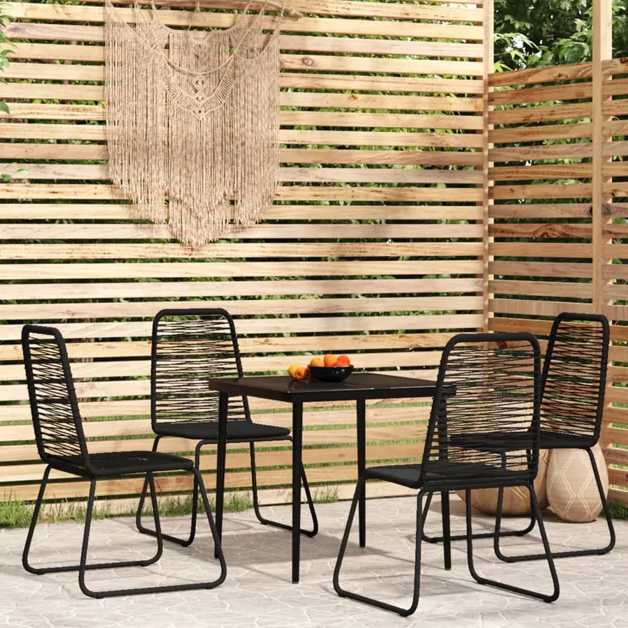 Ensemble à manger de jardin 5 pcs Noir