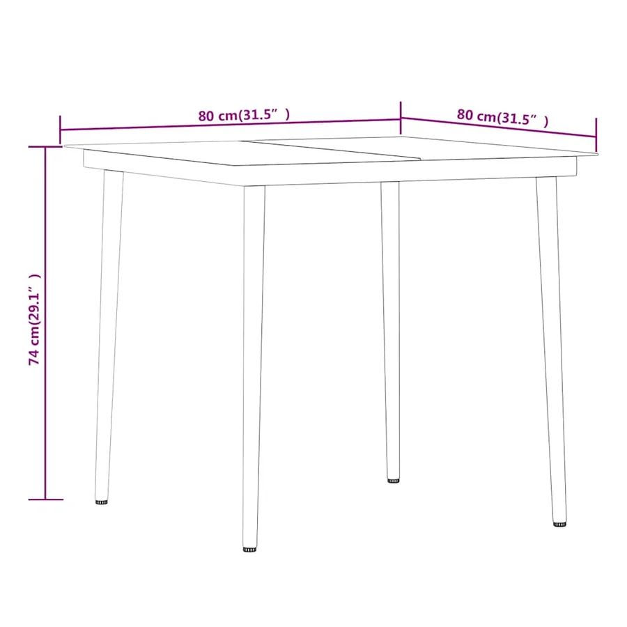 Ensemble à manger de jardin 5 pcs Marron et noir - 8