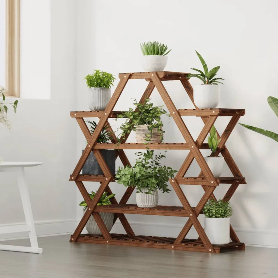 Support à fleurs 110x25x105 cm bois massif de sapin - 3