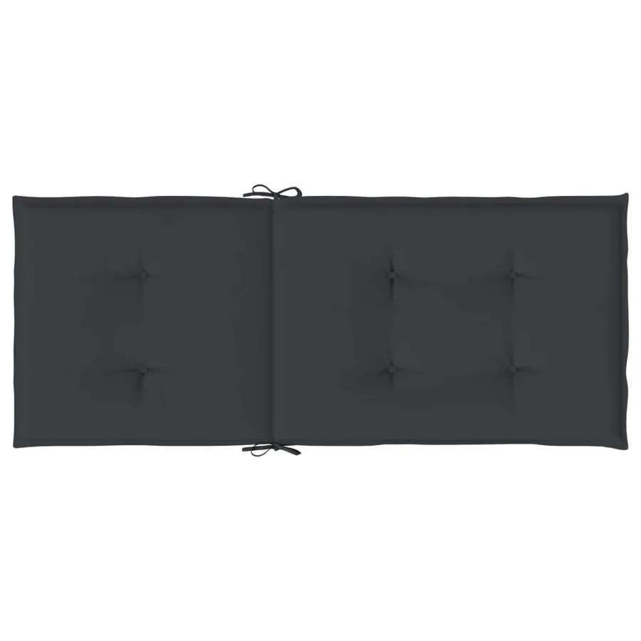 Coussins de chaise de jardin à dossier haut lot de 6 noir tissu - 7