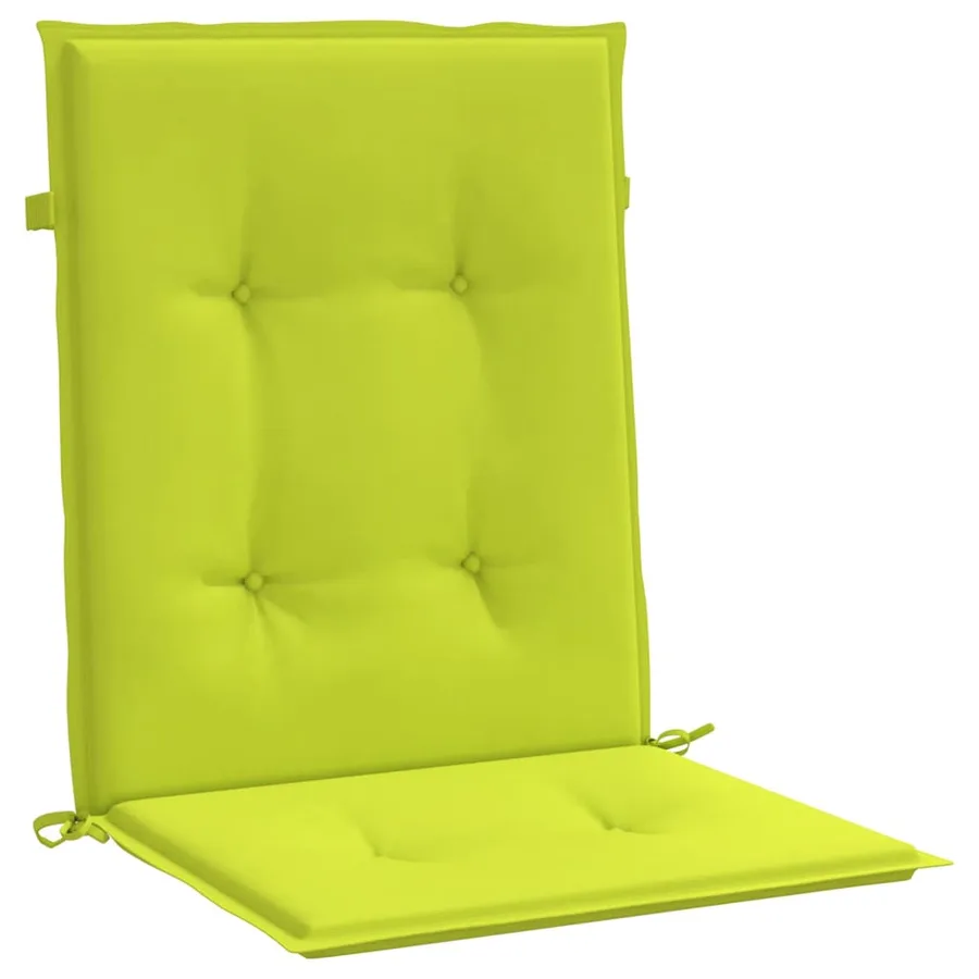 Coussins de chaise de jardin à dossier bas lot de 4 vert vif - 4