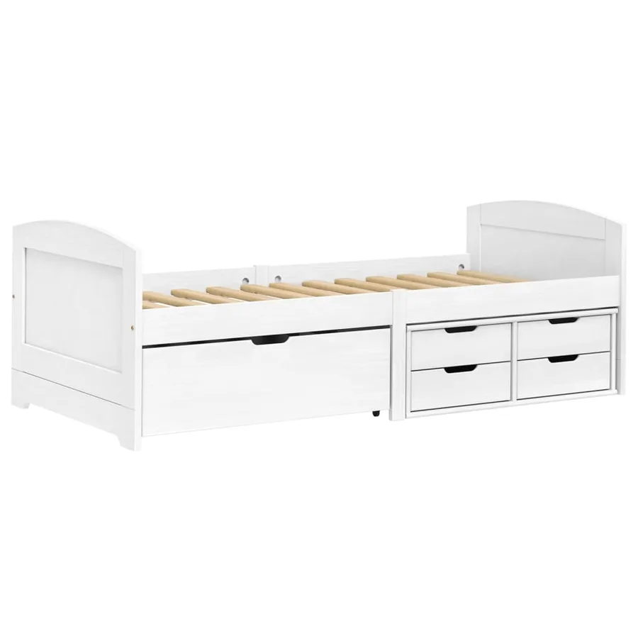 Lit de jour avec 5 tiroirs blanc 90x200 cm pin massif IRUN - 3