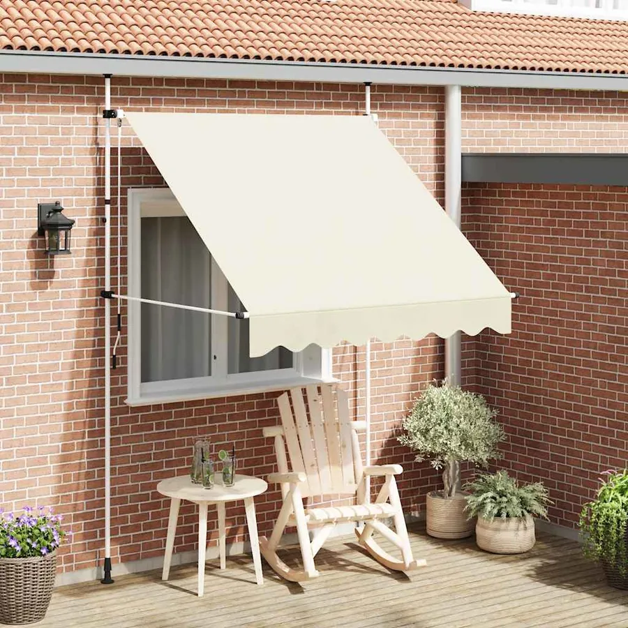 Auvent manuel rétractable 200 cm Crème