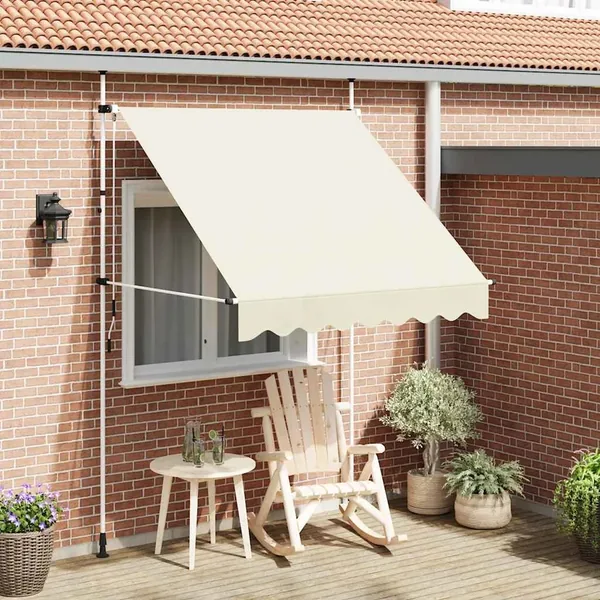 Auvent manuel rétractable 200 cm Crème