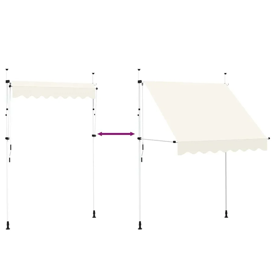Auvent manuel rétractable 200 cm Crème - 6