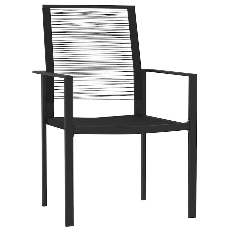 Ensemble à manger de jardin 3 pcs Noir - 3