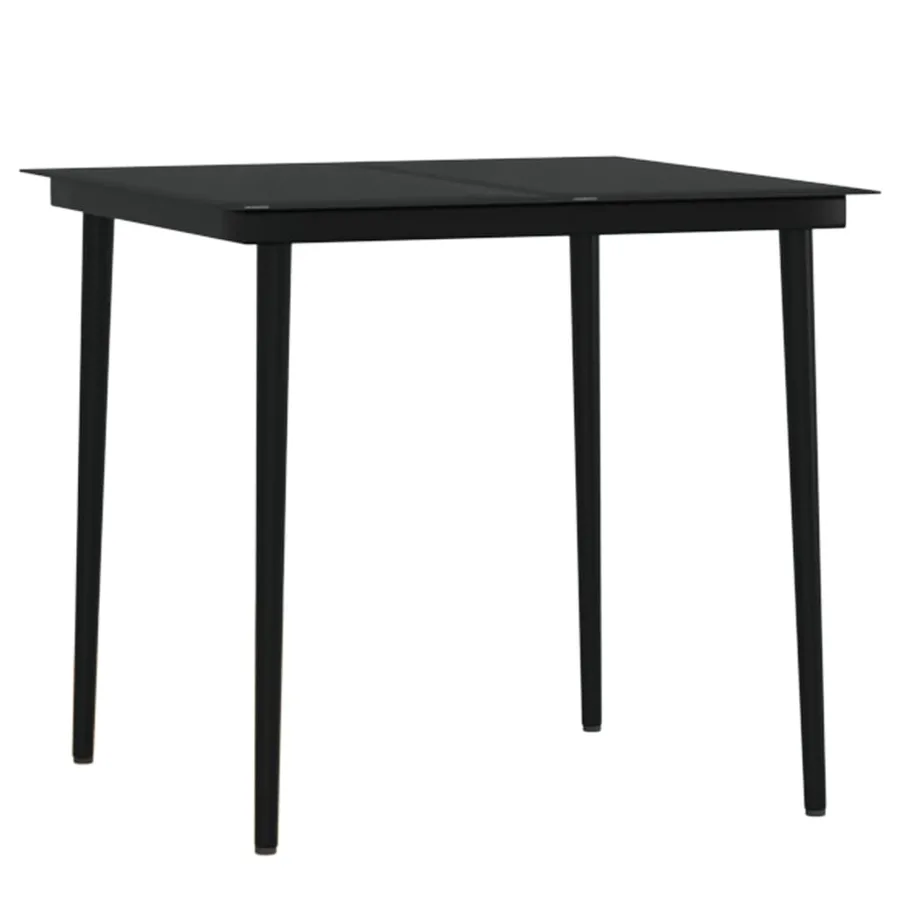Ensemble à manger de jardin avec coussins 5 pcs Noir - 5