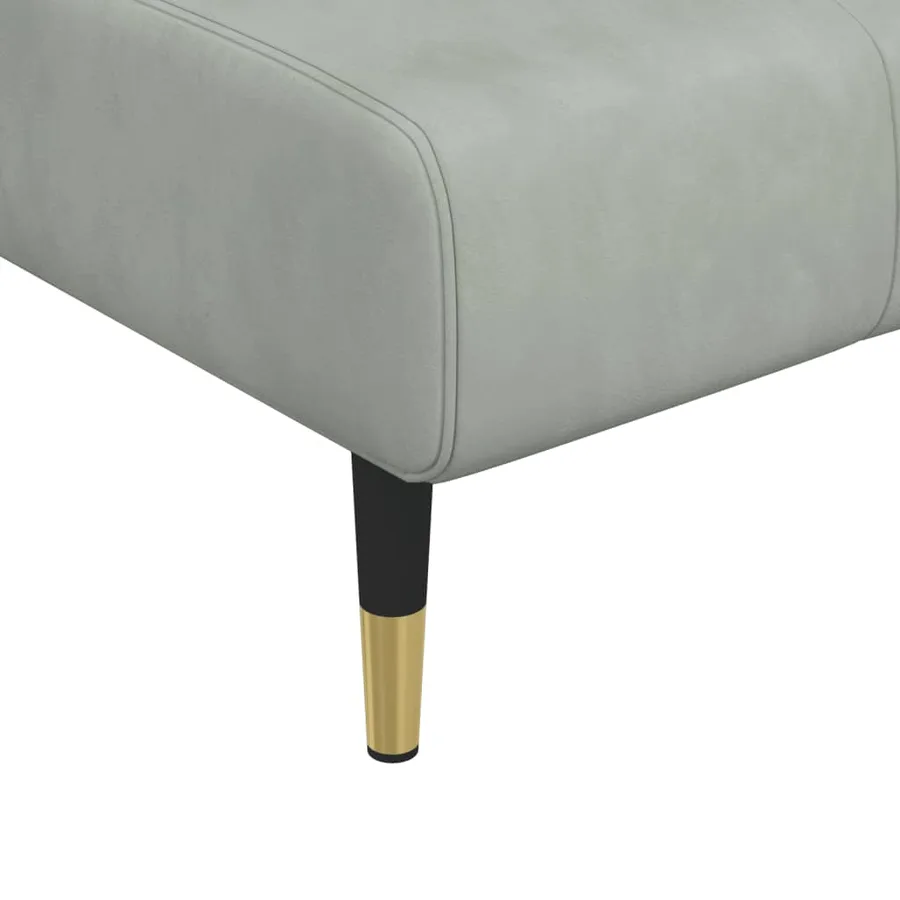 Canapé-lit en forme de L gris clair 275x140x70 cm velours - 9
