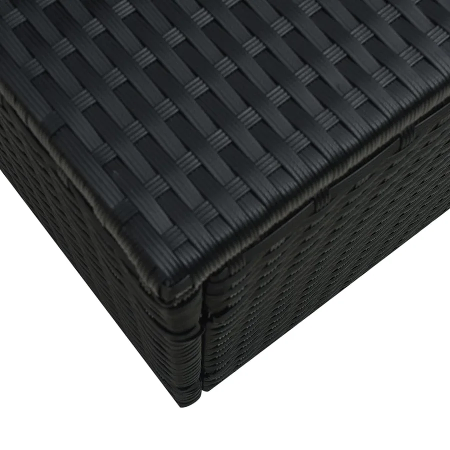 Salon de jardin 5 pcs avec coussins résine tressée noir - 15