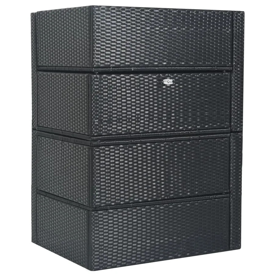 Salon de jardin 5 pcs avec coussins résine tressée noir - 17