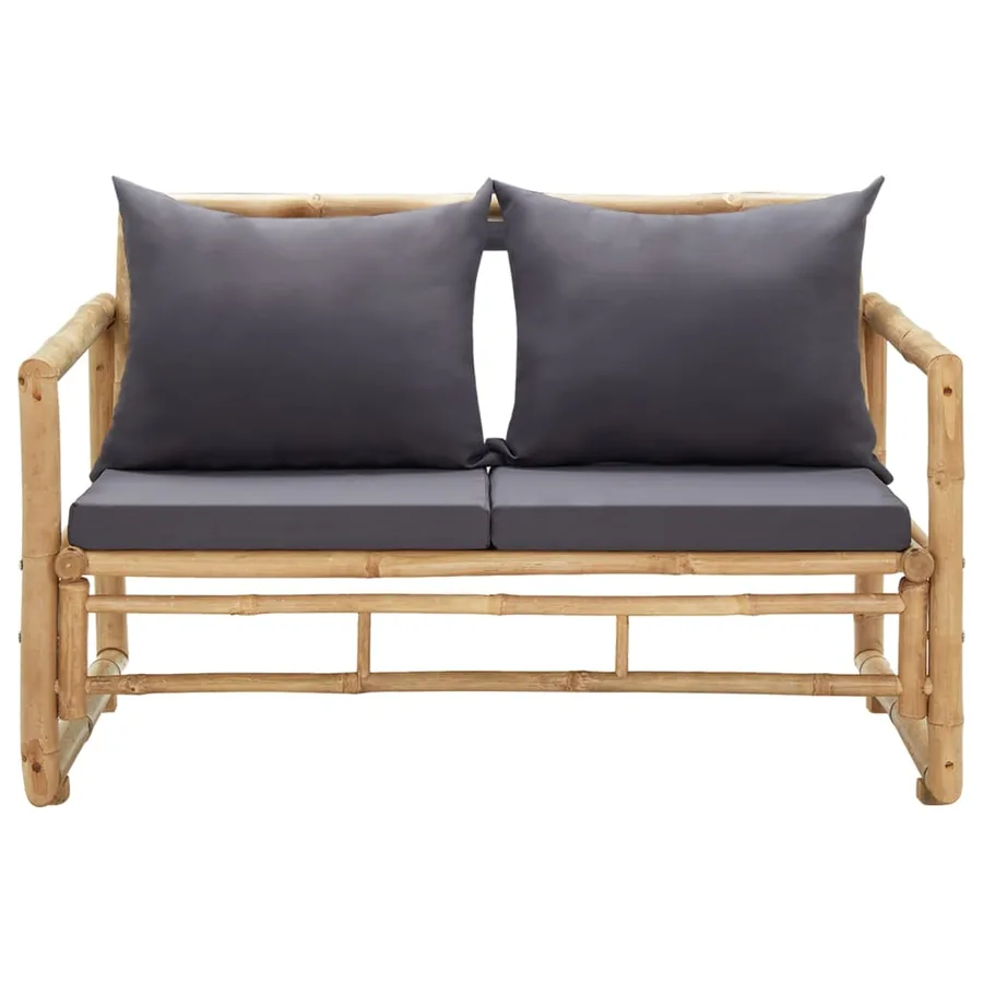 Banc de jardin avec coussins 115 cm Bambou - 2