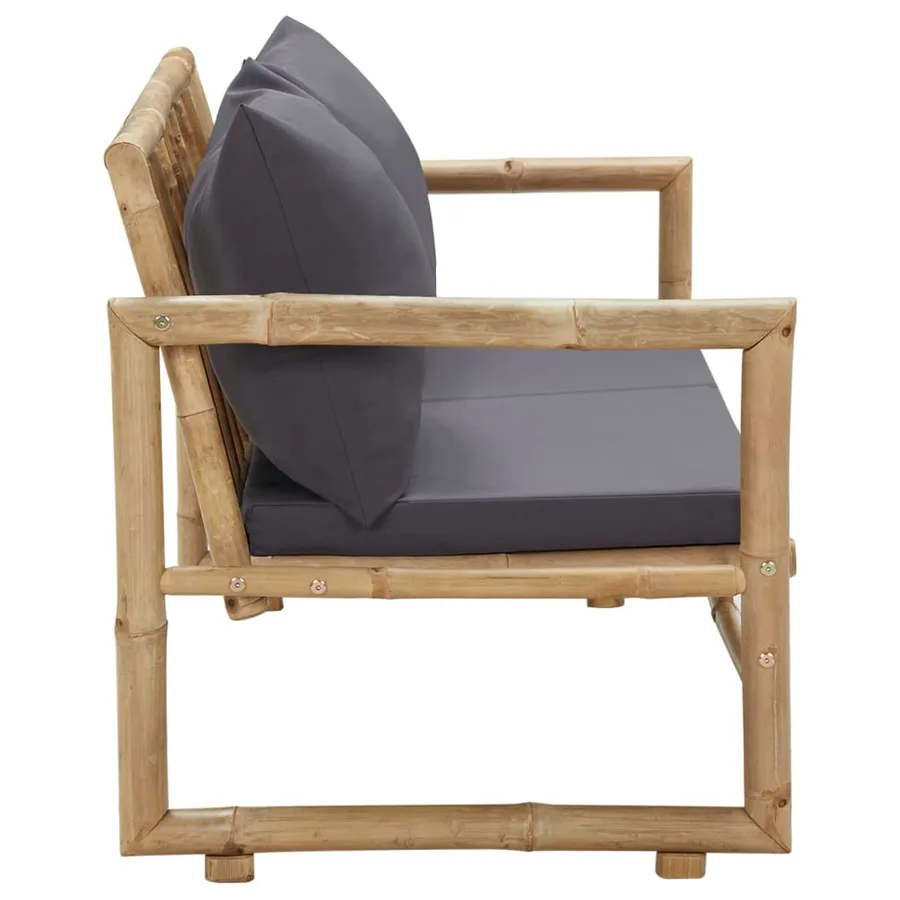 Banc de jardin avec coussins 115 cm Bambou - 3